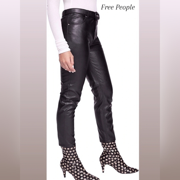 Free People Faux Leather Pants 28 - Picture 2 of 6